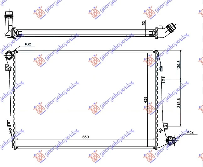 HLADNJAK MOTORA 2.0 TDi DIZEL (650x440) (KOYO)