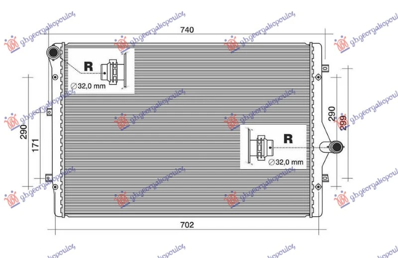 HLADNJAK MOTORA 2.0 TFSi BENZIN - 2.0 TDi DIZEL (650x450) (NISSENS)