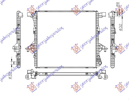 HLADNJAK MOTORA 2.0 TSI 2.0 TDI (61.7x58.4x26) (VALEO)