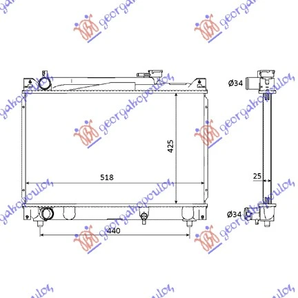 HLADNJAK MOTORA 2.0 V6 - 2.0 16V (42x52x27) (KOYO)