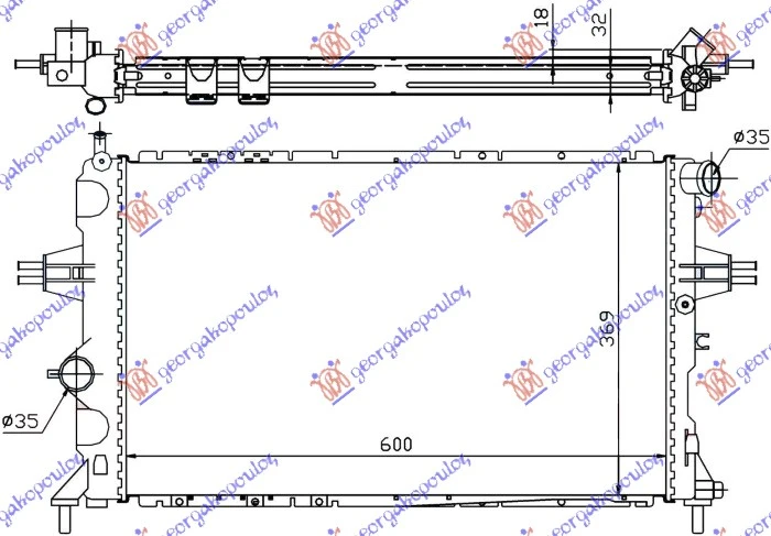 HLADNJAK MOTORA 2.0/2.2 BENZIN / 2.0/2.2 TD DIZEL (600x370) (NRF)