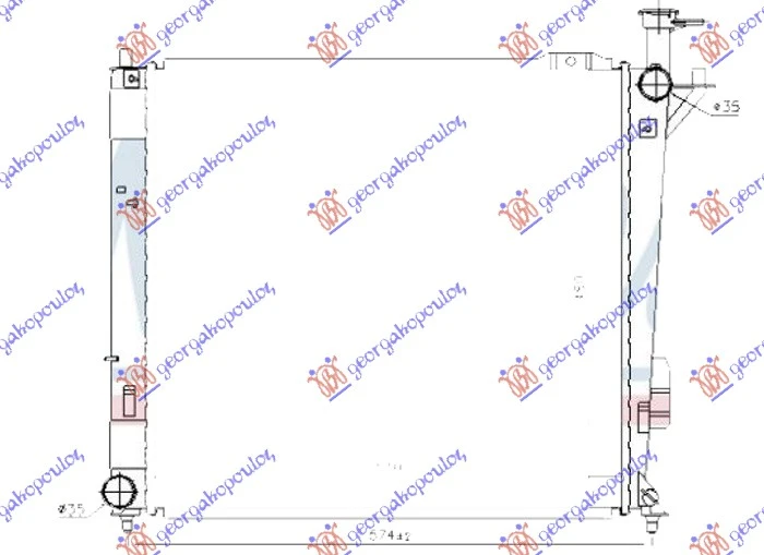 HLADNJAK MOTORA 2.0/2.2 CRDi DIZEL (MAN) (510x480x26) (HALLA TIP) (KOYO)