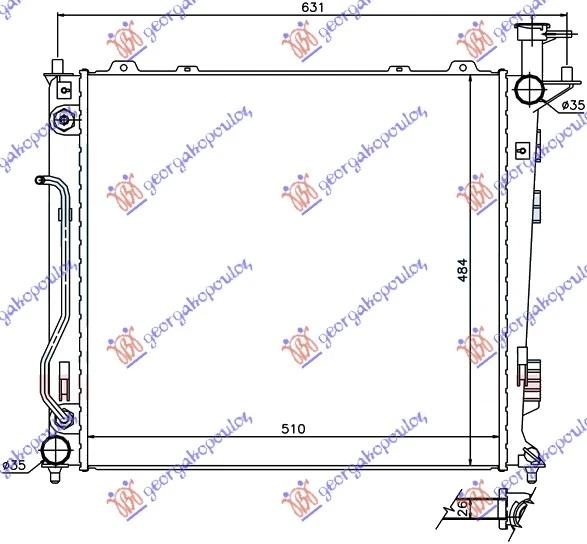 HLADNJAK MOTORA 2.0/2.2 CRDi MAUELNI/AUTO (51x48.3x26) (NISSENS)