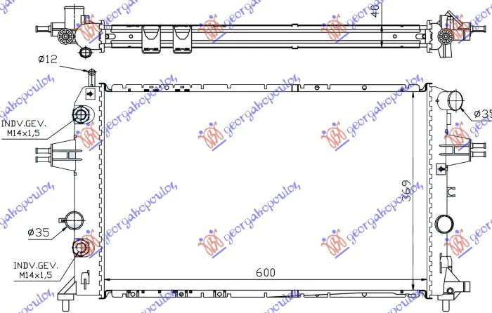 HLADNJAK MOTORA 2.0/2.2 TD DIZEL (AUTO) (600x370) (NRF)