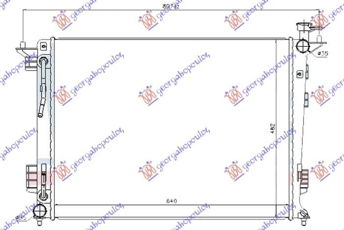HLADNJAK MOTORA 2.0/2.4 BENZIN (AUTO) (640x480x16) (KOREJA) (NISSENS)