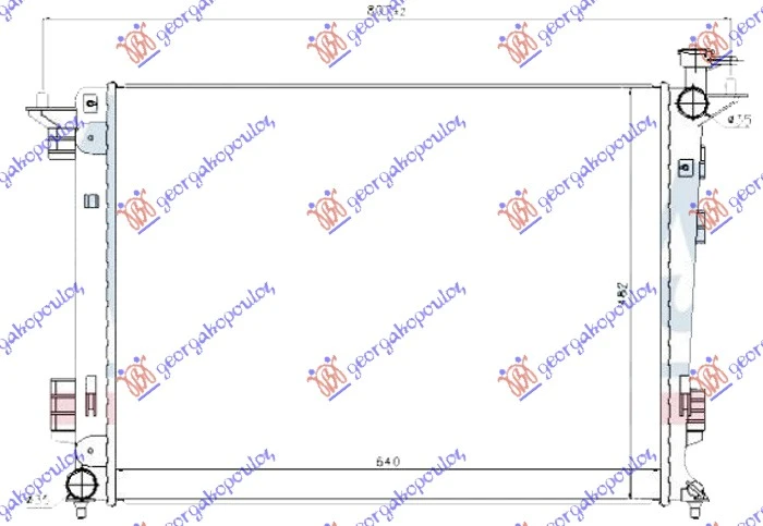 HLADNJAK MOTORA 2.0/2.4 BENZIN (MAN) (640x480x16) (KOREJA) (NISSENS)