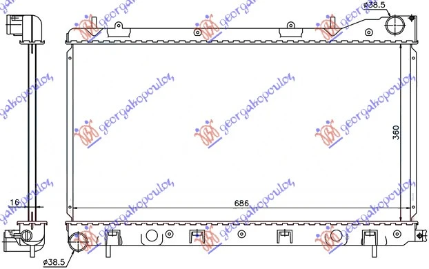 HLADNJAK MOTORA 2.0/2.5 BENZIN (MAN) (360x686x16) (KOYO)