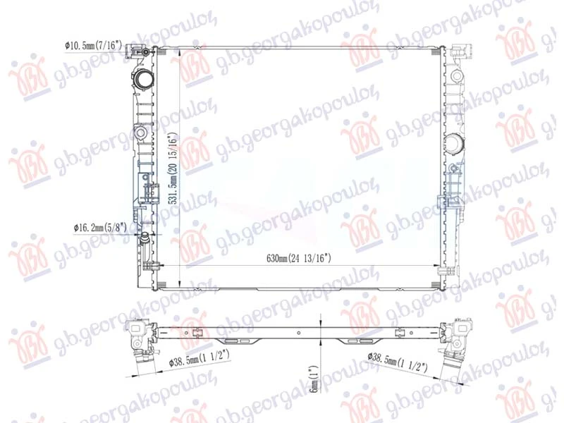HLADNJAK MOTORA 2.0/3.0 BENZIN (MAN/AUTO) (630x536) (NRF)
