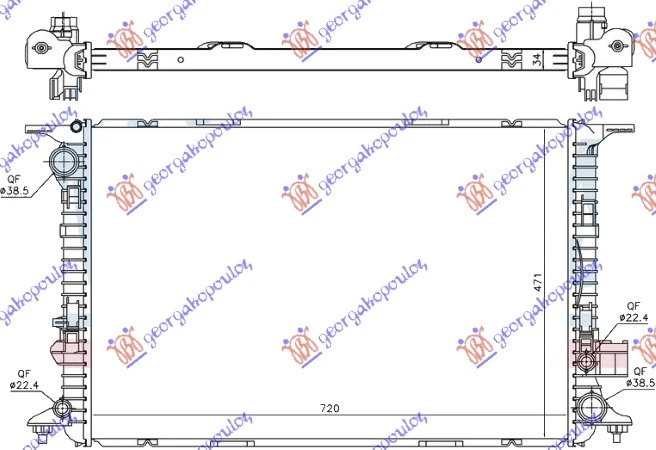 HLADNJAK MOTORA 2.0/3.0 TFSi HIBRID - 2.5 FSi BENZIN - 3.0 TDi DIZEL (720x470x32) (NRF)