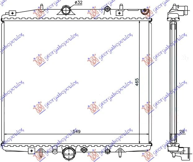 HLADNJAK MOTORA 2.0i 16V-2.0/2.2 JTD (46.5x56.3) (NRF)