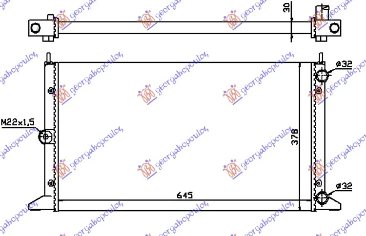 HLADNJAK MOTORA 2.0i 8V 1.9TD (64.5x37.8) -00 (VALEO)