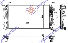 HLADNJAK MOTORA 2.2 Cdi (AUTO) (+AC) (67.7x415x34) (NRF)