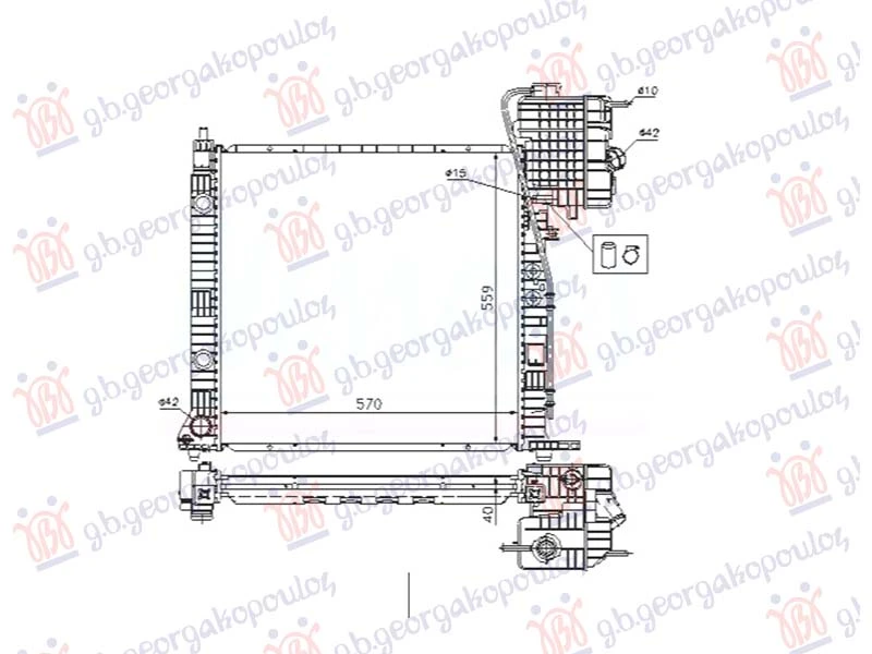 HLADNJAK MOTORA 2.2 CDI DIZEL (MAN) (-AC) (570x560) 99-03