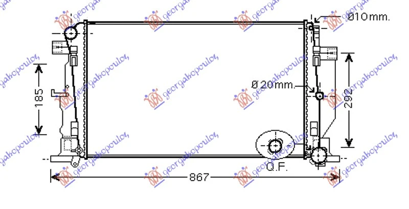 HLADNJAK MOTORA 2.2 CDi (MAN) (+AC) (680x415x34) LEMLJEN SPOJ (KOYO)
