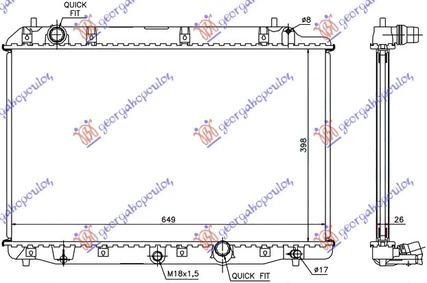 HLADNJAK MOTORA 2.2 CTDi (MAN) (39.5x65x26) (KOYO)