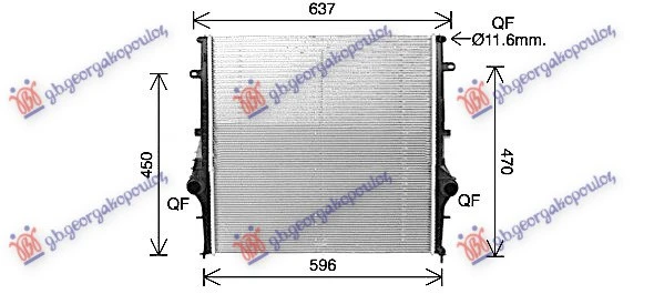 HLADNJAK MOTORA 2.2 DIZEL (AUTO) (540x543x16) (MAHLE BEHR)