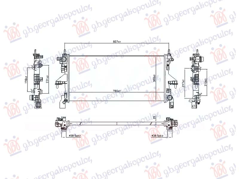 HLADNJAK MOTORA 2.2 DIZEL (MAN) (780x370) (NISSENS)