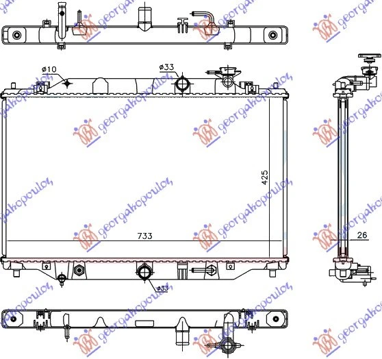 HLADNJAK MOTORA 2.2 DIZEL (MAN/AUTO) (728x425x27) (VALEO)