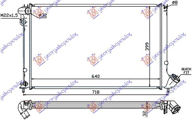 HLADNJAK MOTORA 2.2 HDi +/-A/C (38x55.8)