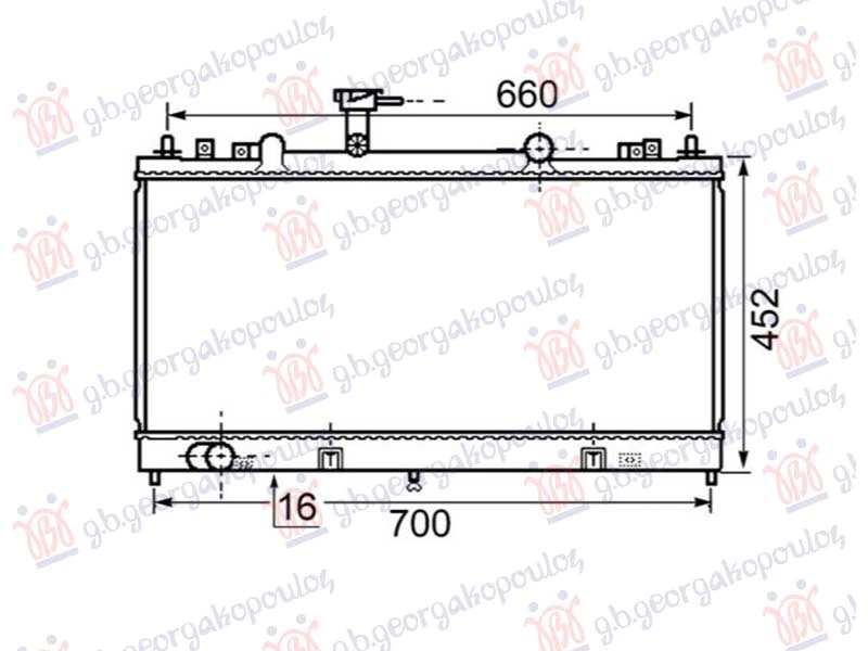 HLADNJAK MOTORA 2.3 BENZIN (-2005) - 2.0 DI DIZEL (MAN) (375x740x16) (VALEO)