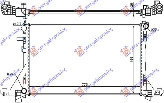 HLADNJAK MOTORA 2.3 CDTi (+/-AC) (775x487) (NRF)