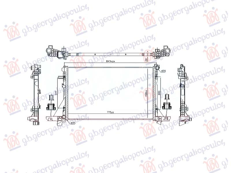 HLADNJAK MOTORA 2.3 DIZEL (MAN) (773x478) (CEVI DIJAGONALNO) (VALEO)
