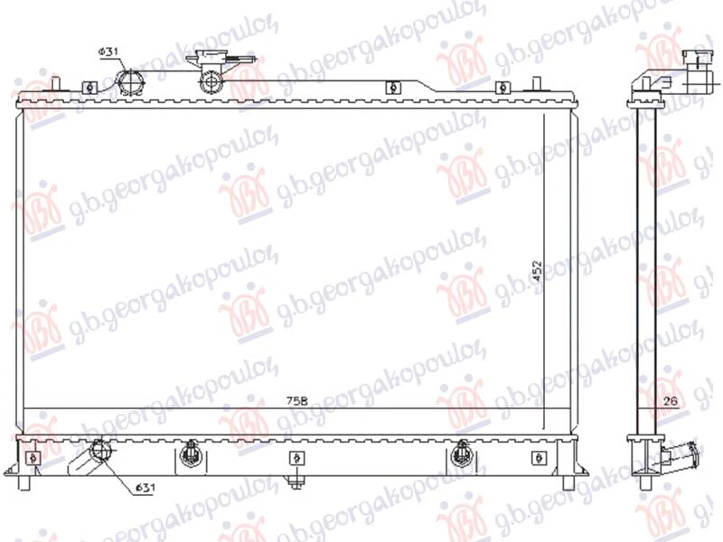 HLADNJAK MOTORA 2.3/2.5i 16V - 2.2CDVi (MAN/AUTO) (45x74) (NRF)