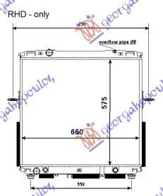 HLADNJAK MOTORA 2.4-3.5 BENZIN (AUTO) (+/-AC) (57.8x62.8) 8mm (HALLA TIP) (NISSENS)