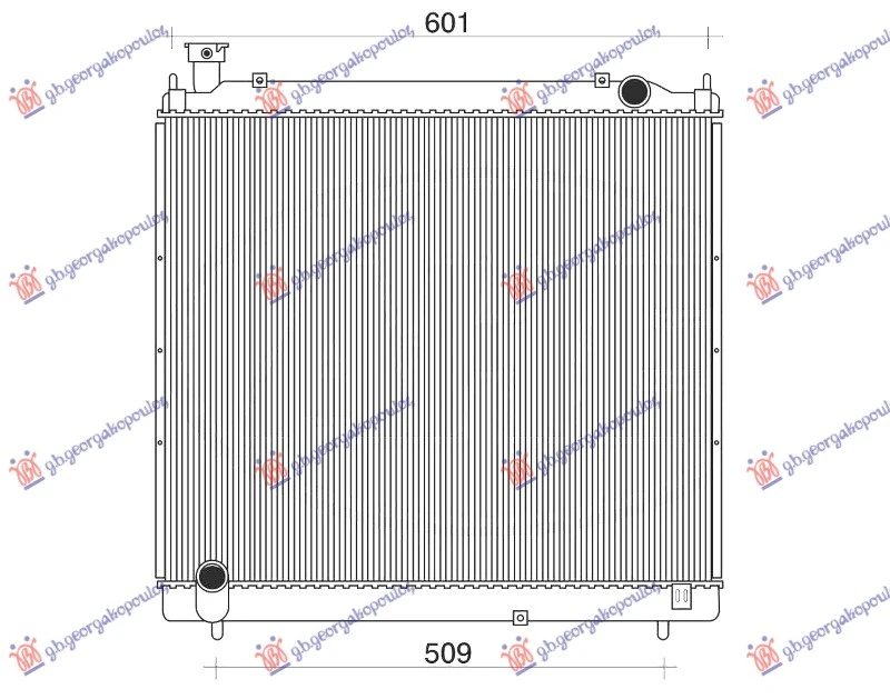 HLADNJAK MOTORA 2.4 DIZEL (52.5x62.5x26) 95-01 (VALEO)