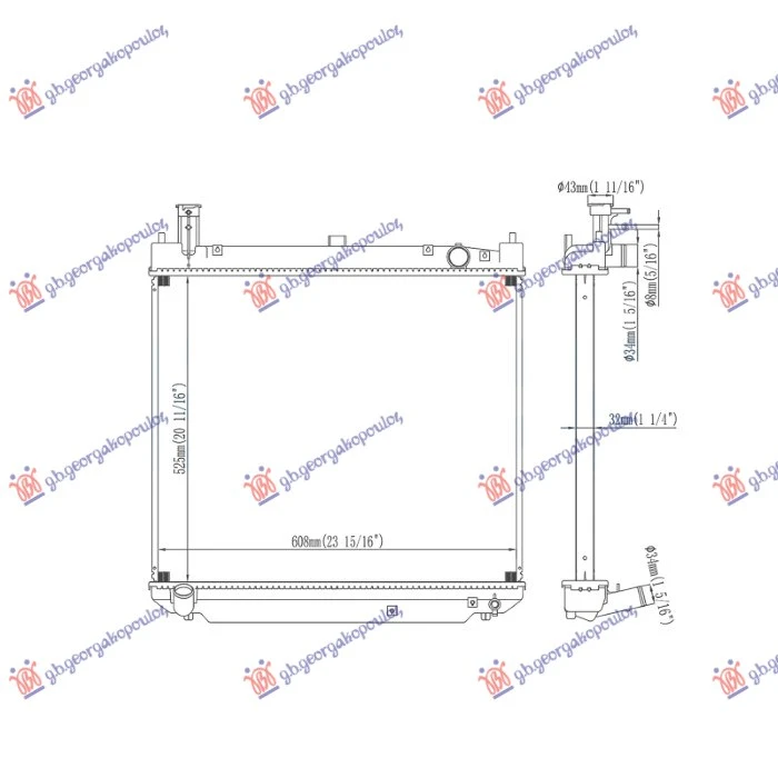 HLADNJAK MOTORA 2.4 TD (52.5x62.5x48) (NISSENS)