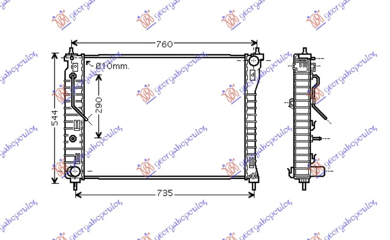 HLADNJAK MOTORA 2.4/3.2 BENZIN (MAN/AUTO) (670x510x27) (NRF)
