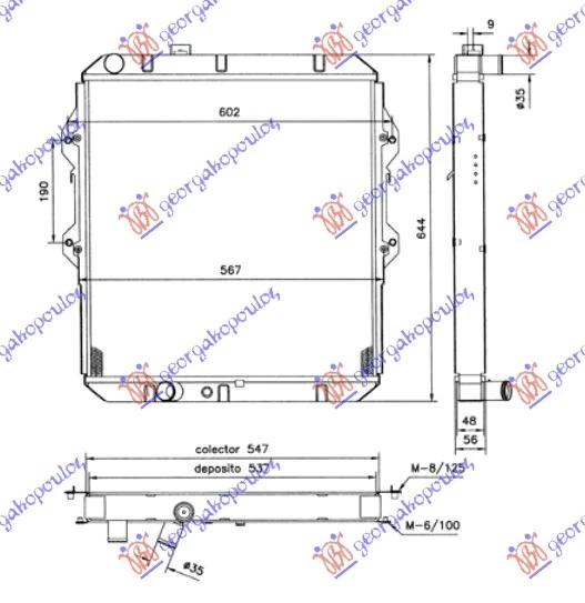 HLADNJAK MOTORA 2.4ccT DIZEL (55x52.5x3.7) 4WD (KOYO)