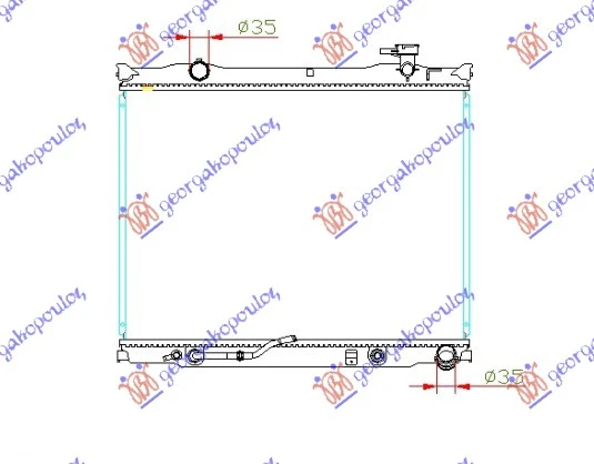HLADNJAK MOTORA 2.5 CRDi (AUTO) (+/-AC) (46.5x62.8) 06- SA POKLOPCEM (NISSENS)