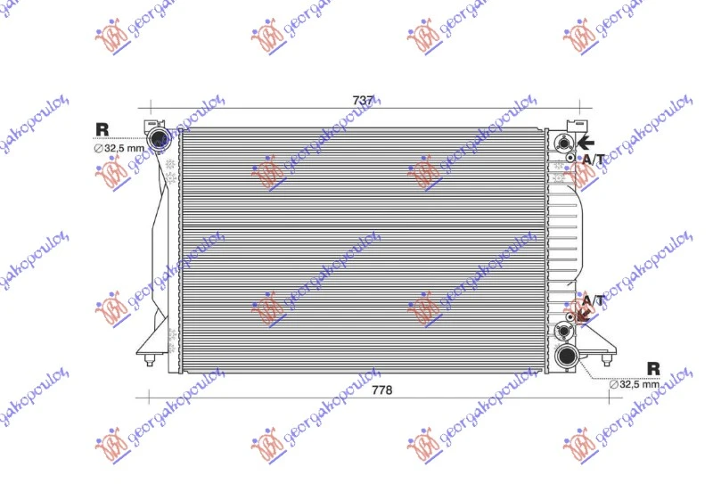 HLADNJAK MOTORA 2.5 TDI DIZEL (AUTOMATSKI) (632x399) (NRF)