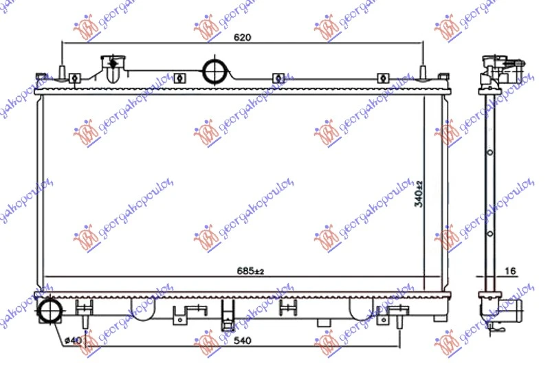 HLADNJAK MOTORA 2.5i BENZIN (340x685x16)