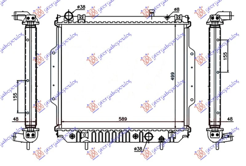 HLADNJAK MOTORA 2.7 CRD DIZEL (AUTO) (500x588x48) (VALEO)