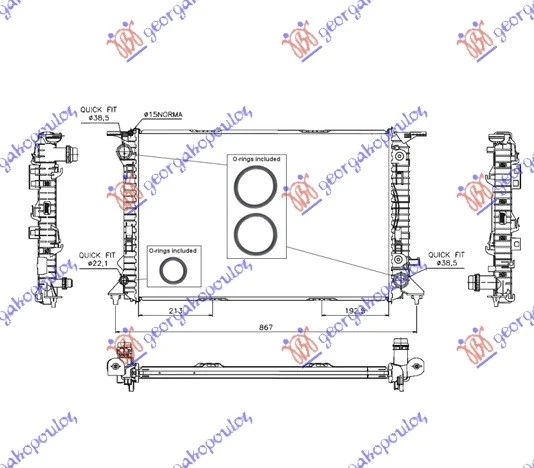 HLADNJAK MOTORA 2.7/3.0 Tdi - 3.0 TFSi/3.2 FSI (AUTO) (720x470) (NRF)