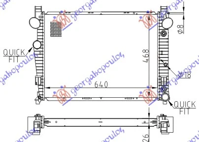 HLADNJAK MOTORA 2.8/3.2i 18V 3.2 Cdi (AUTO) (64x46) (NRF)