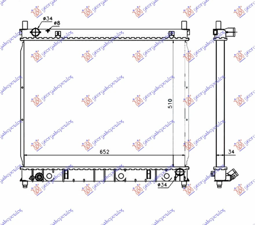 HLADNJAK MOTORA 2.9 TD DIZEL (MAN) (510x660x26) (NISSENS)