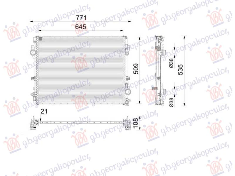 HLADNJAK MOTORA 3.0 BENZIN (645x500) (NRF)