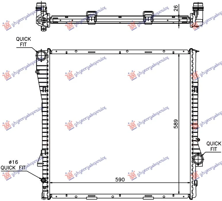 HLADNJAK MOTORA 3.0 BENZIN/DIZEL (AUTO) (59x60x2.4) (NRF)