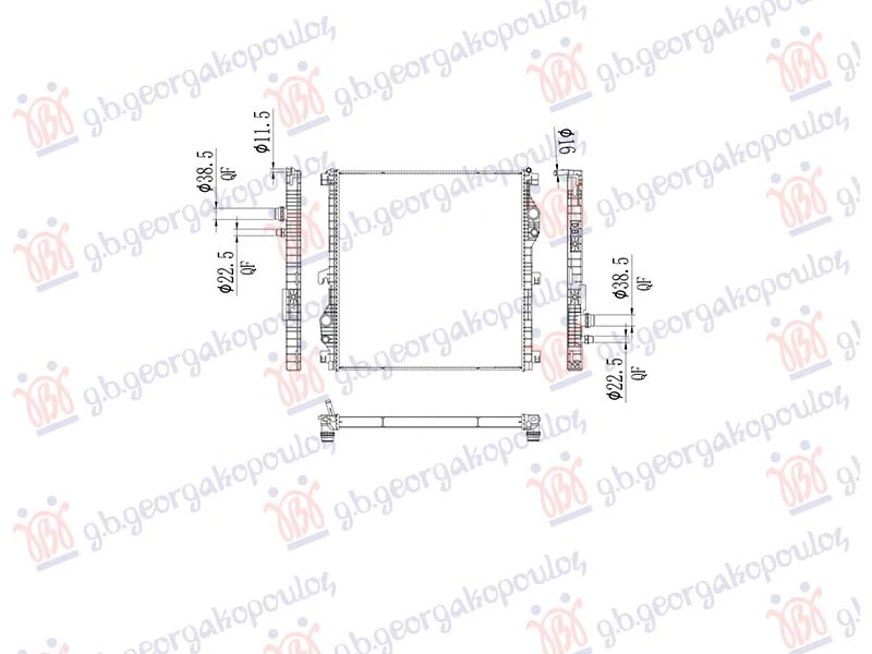 HLADNJAK MOTORA 3.0 BENZIN/HIBRID - 3.0 DIZEL/HIBRID (AUTO) (625x663x36)