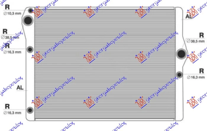 HLADNJAK MOTORA 3.0 DIZEL (AUTO) (+/-AC) (612x487) (NISSENS)