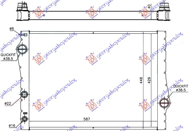 HLADNJAK MOTORA 3.0i 24V 3.0 TD (587x429x40) (NISSENS)