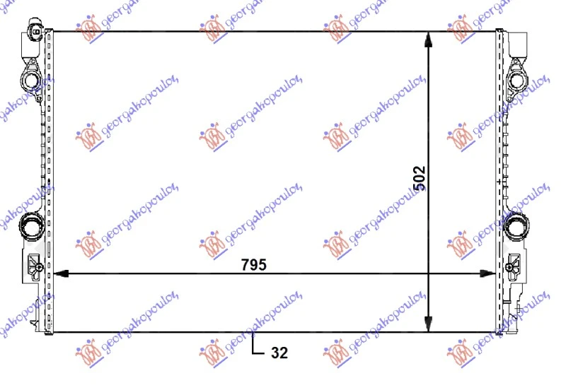 HLADNJAK MOTORA 3.0i-3.6i-4.8i BENZIN / 3.0 DIZEL (795x502x32) (NRF)