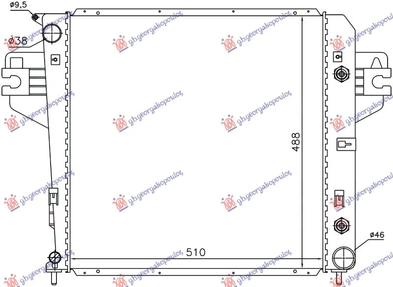 HLADNJAK MOTORA 3.7 V6 BENZIN (MANUAL) (+/-AC) (50.5x50.8)