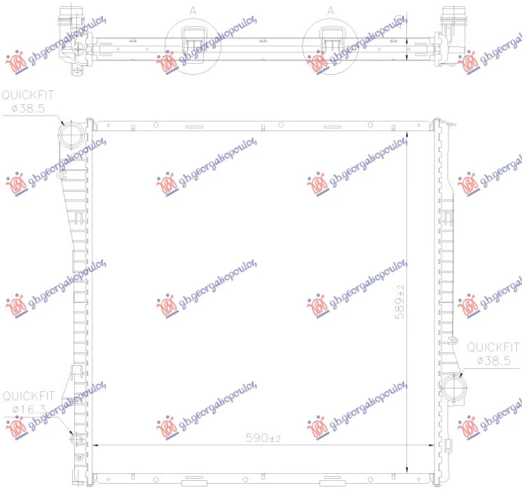 HLADNJAK MOTORA 4.4-4.6-4.8 BENZIN/DIZEL (AUTO) (59x60x4.0) (NRF)