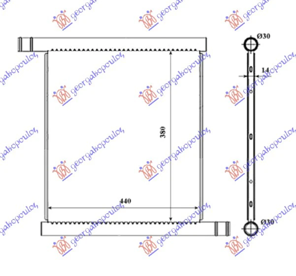 HLADNJAK MOTORA (44x38) MAHLE BEHR PREM.