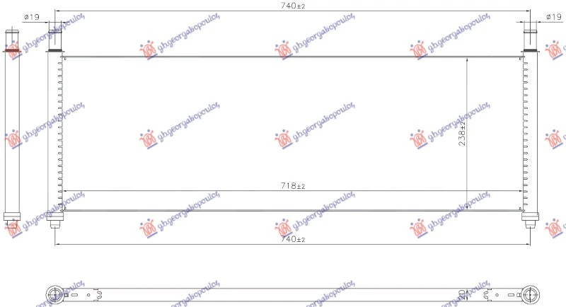 HLADNJAK MOTORA (718x241x20) (VALEO)