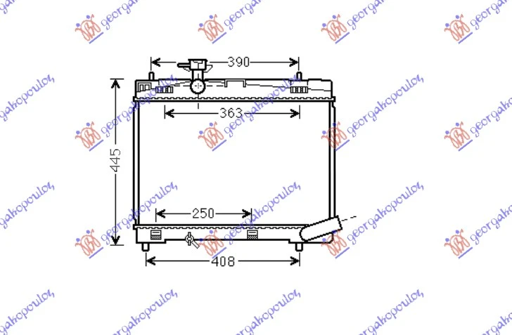 HLADNJAK MOTORA BENZIN 1.33VVT-I (73/74KW) (350x480) 09-11 (VALEO)